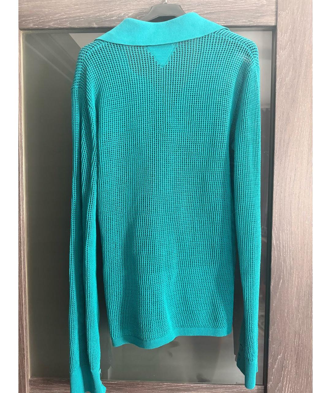 BOTTEGA VENETA Бирюзовая хлопковая рубашка, фото 2