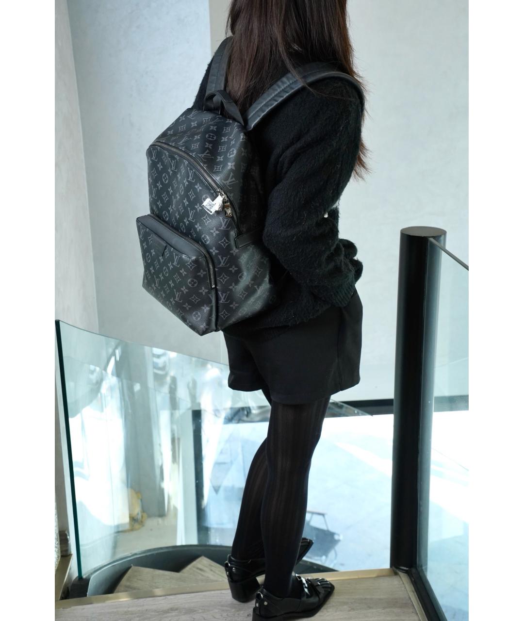 LOUIS VUITTON Черный кожаный рюкзак, фото 4
