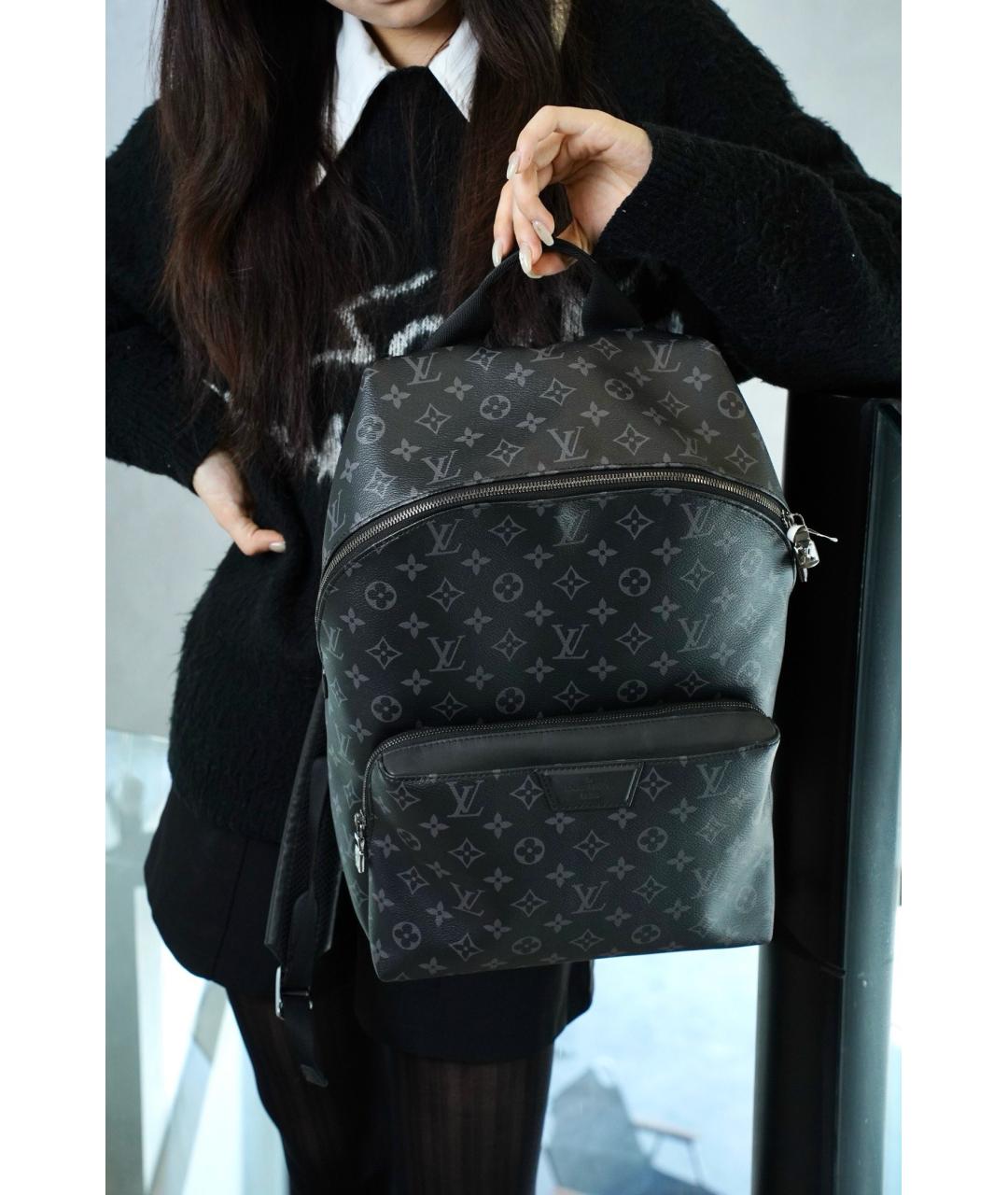 LOUIS VUITTON Черный кожаный рюкзак, фото 2