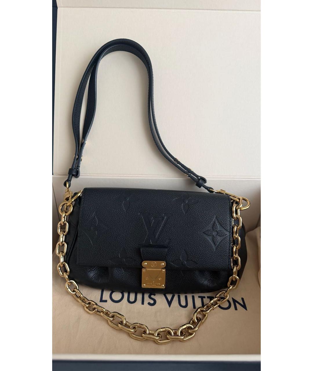 LOUIS VUITTON Черная кожаная сумка через плечо, фото 9