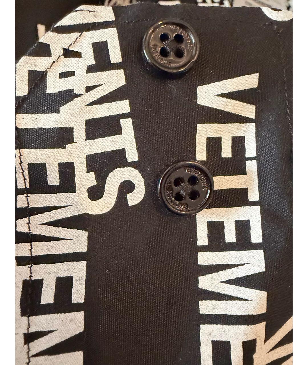 VETEMENTS Черная хлопковая рубашка, фото 5