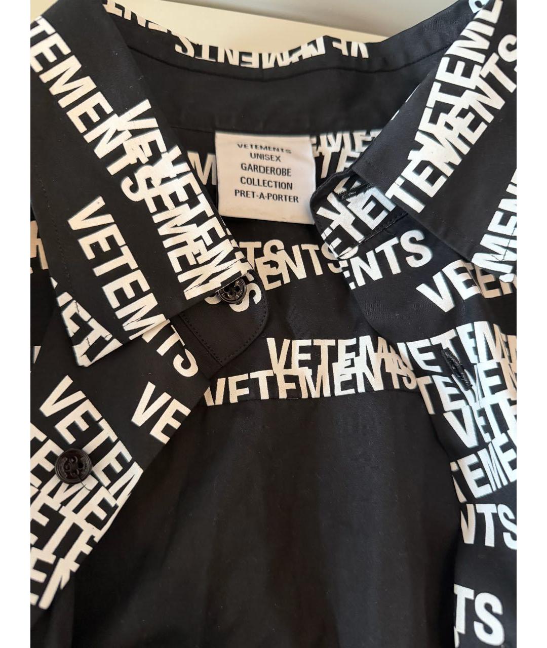 VETEMENTS Черная хлопковая рубашка, фото 4