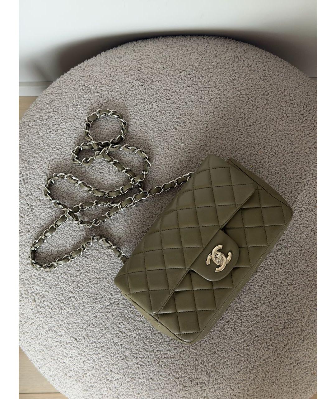 CHANEL Хаки кожаная сумка через плечо, фото 2