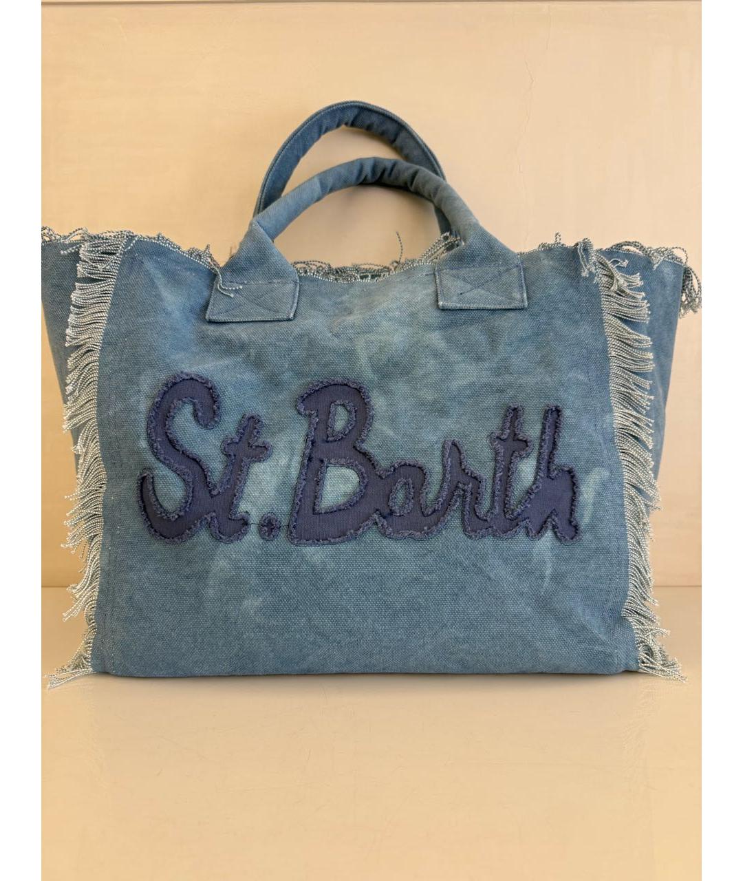 MC2 SAINT BARTH Синяя хлопковая пляжная сумка, фото 6
