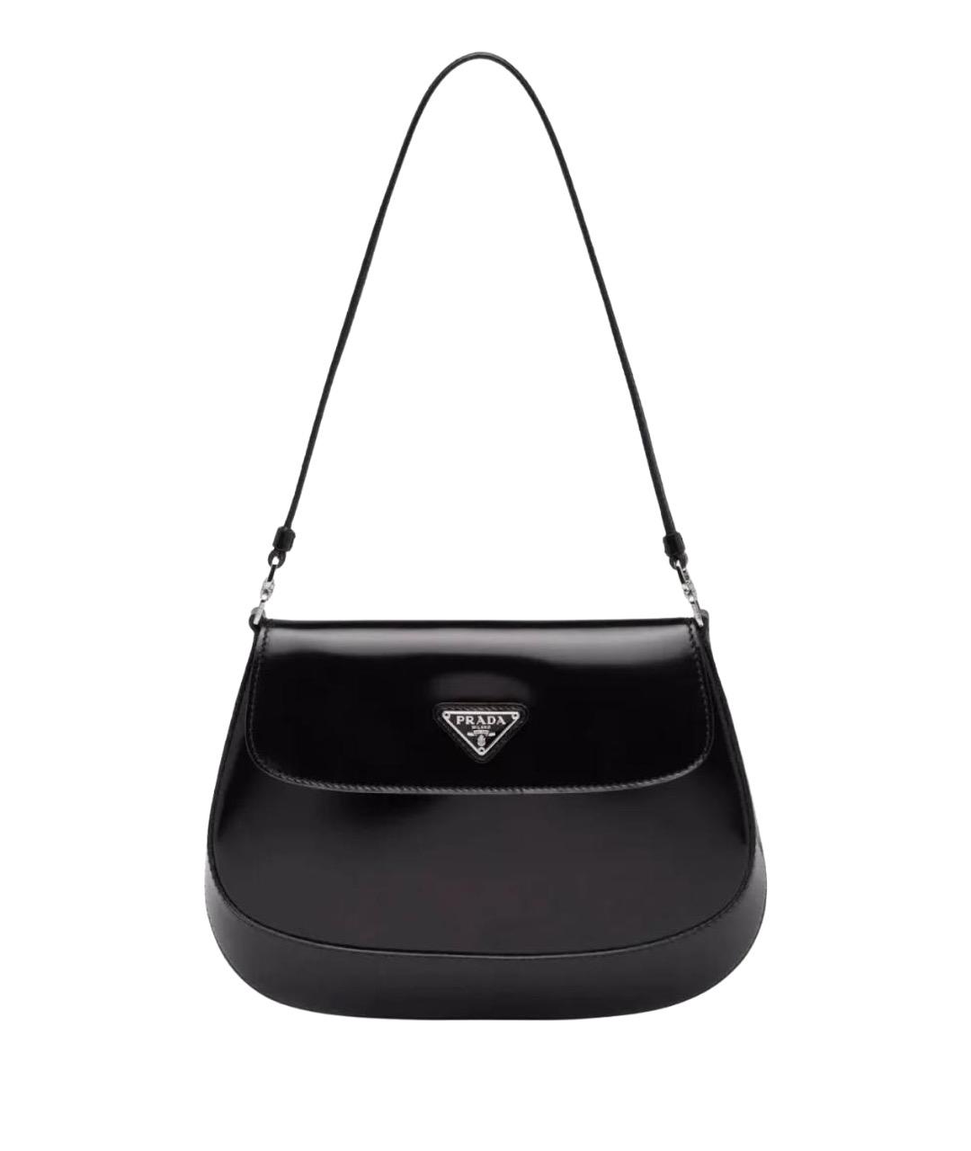 PRADA Черная кожаная сумка с короткими ручками, фото 1