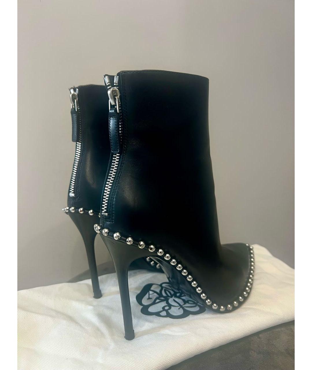 ALEXANDER MCQUEEN Черные кожаные ботильоны, фото 2