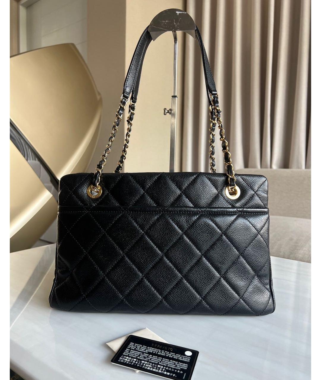 CHANEL Черная кожаная сумка через плечо, фото 3