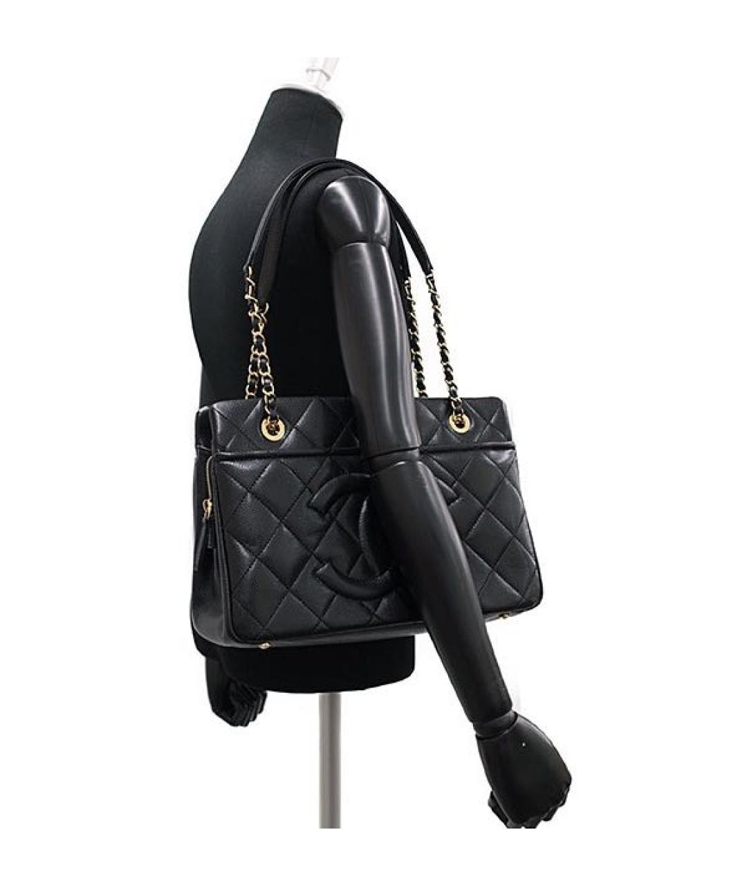 CHANEL Черная кожаная сумка через плечо, фото 8