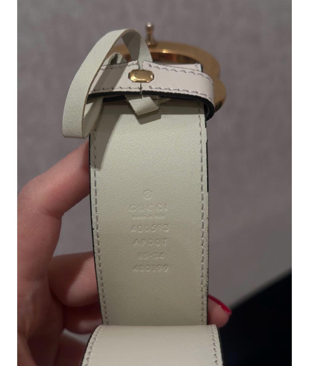 GUCCI Белый кожаный ремень, фото 2