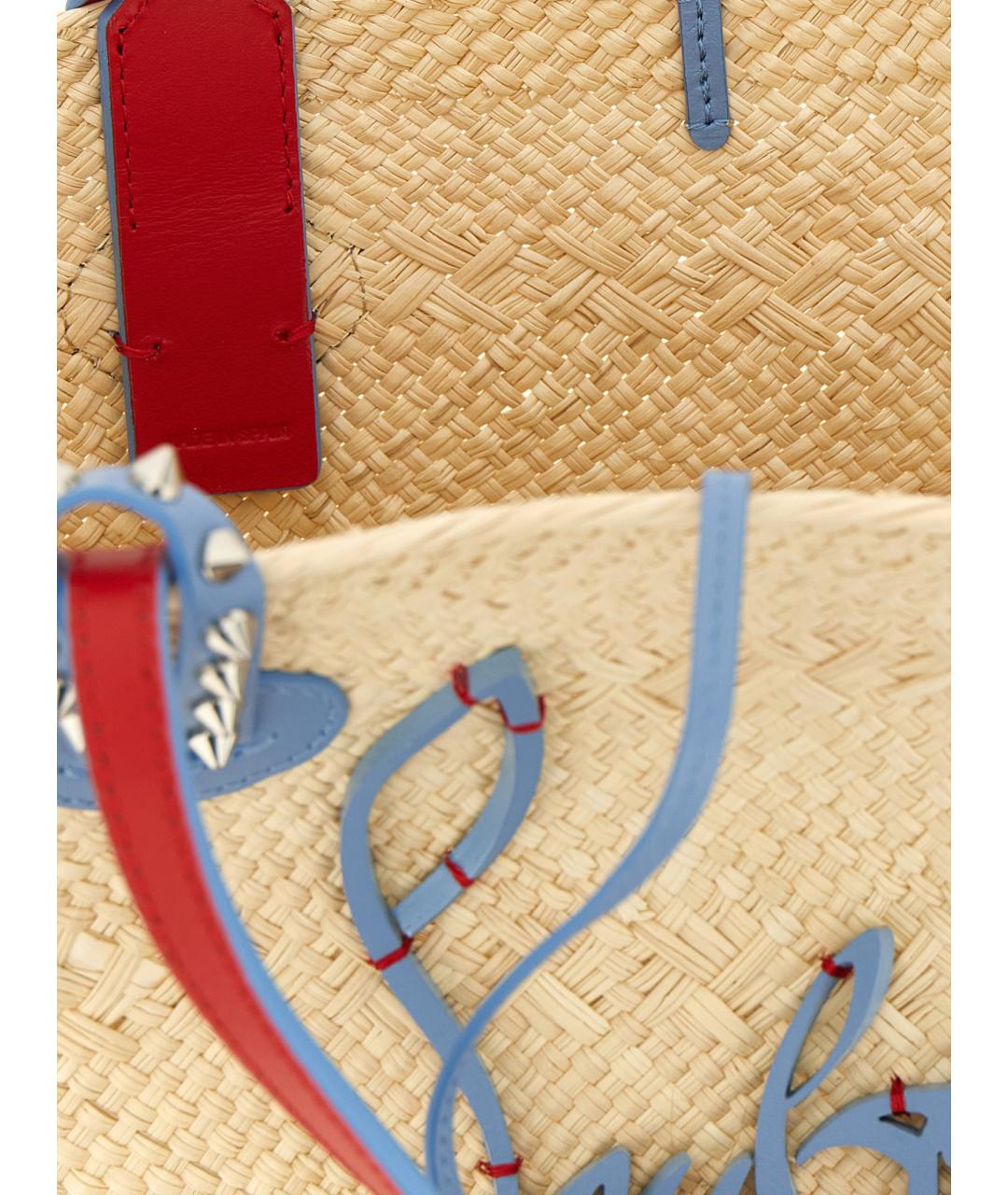 CHRISTIAN LOUBOUTIN Бежевая сумка тоут, фото 4