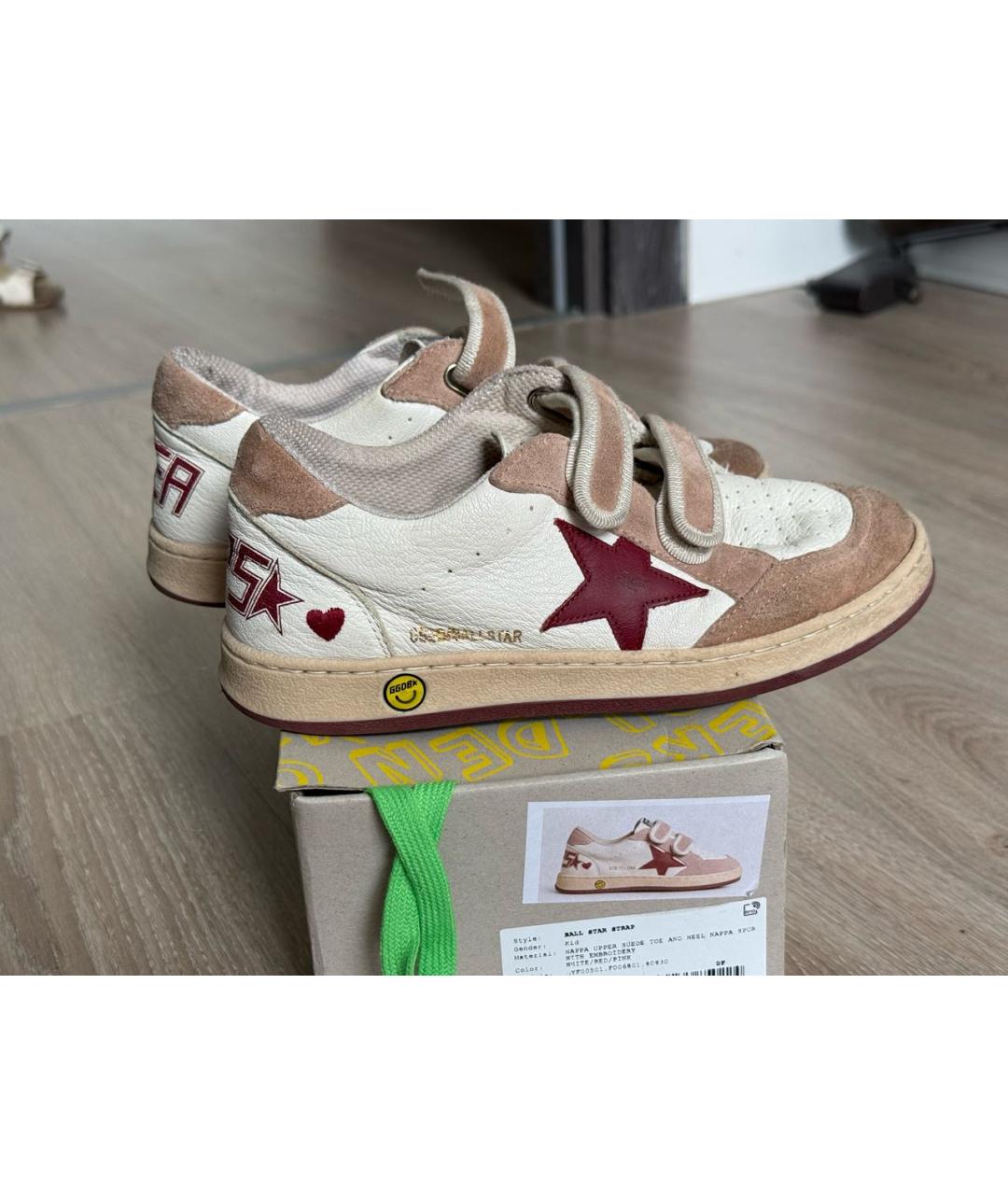 GOLDEN GOOSE DELUXE BRAND Бежевые кожаные кеды, фото 7