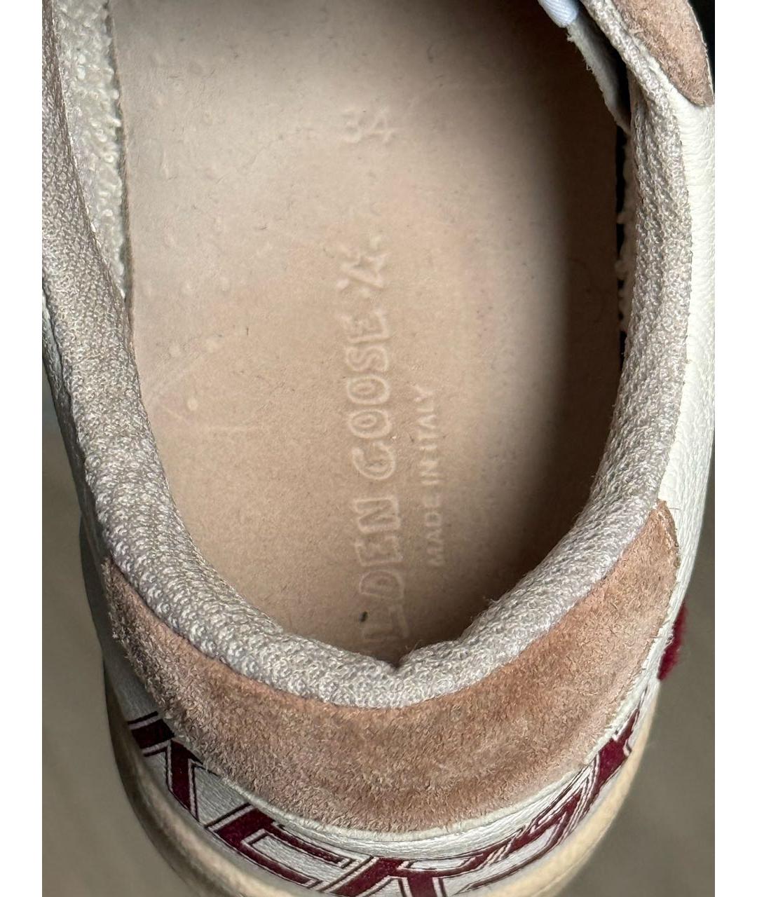 GOLDEN GOOSE DELUXE BRAND Бежевые кожаные кеды, фото 6