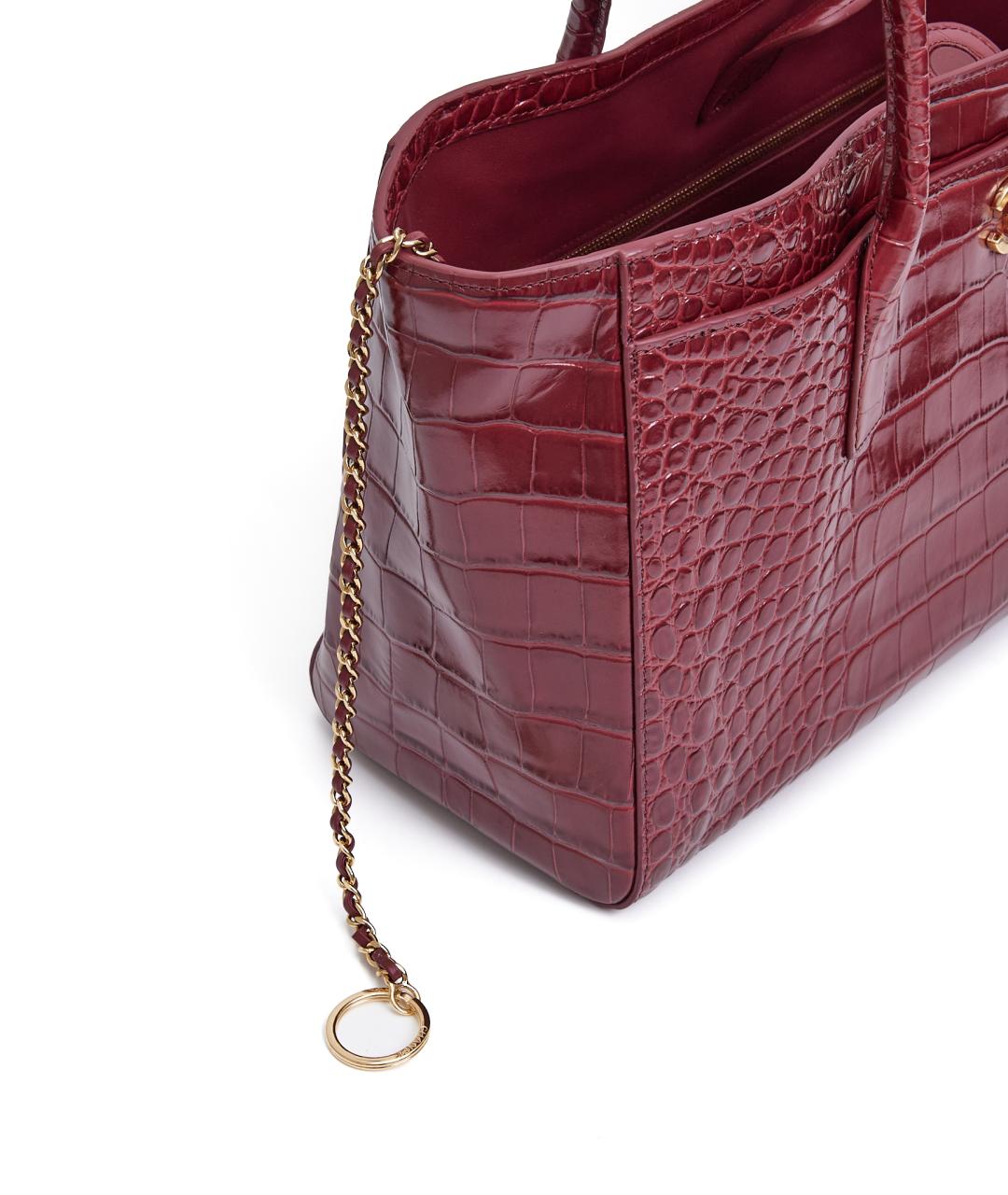 CHANEL Красная кожаная сумка тоут, фото 6