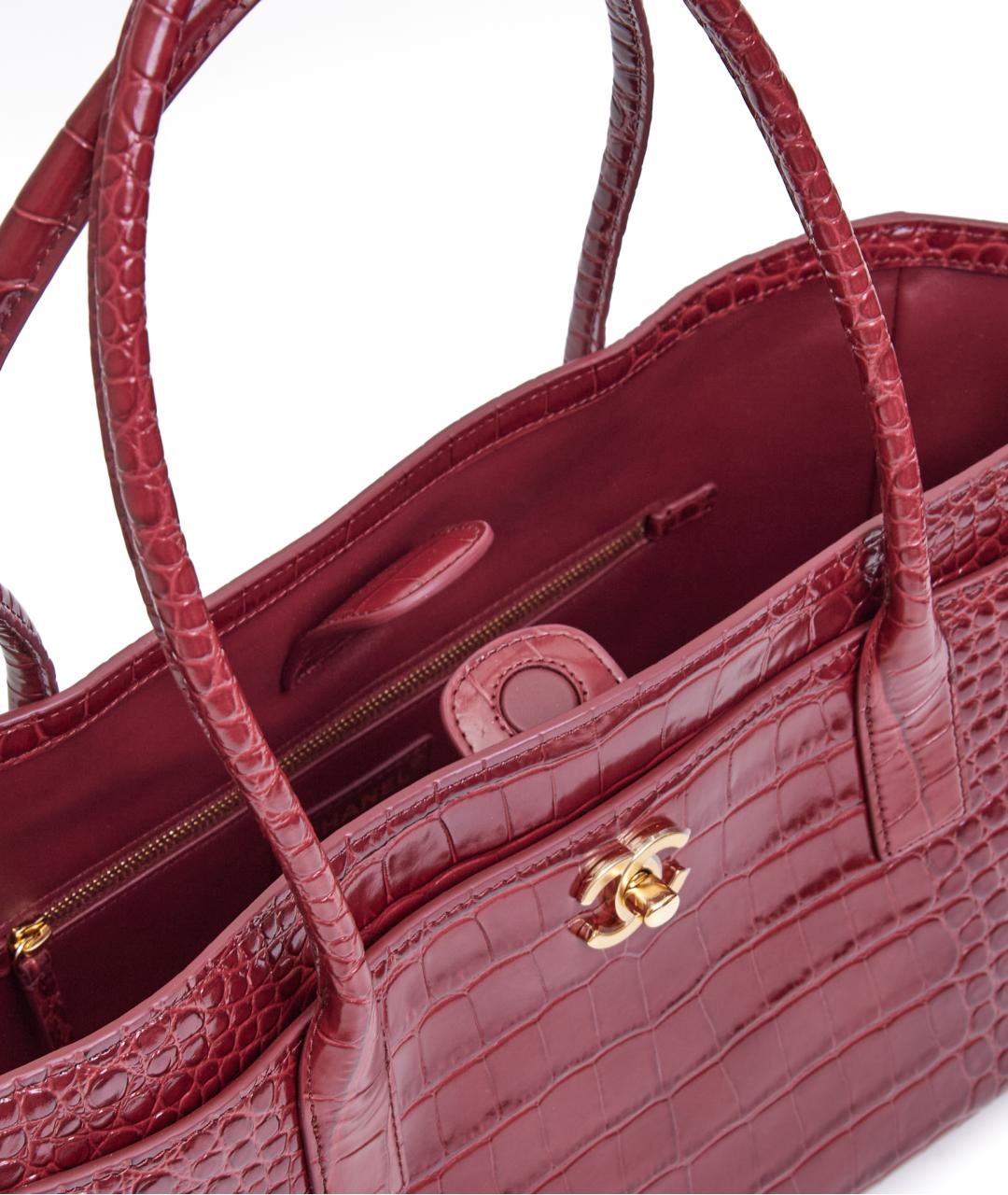 CHANEL Красная кожаная сумка тоут, фото 7