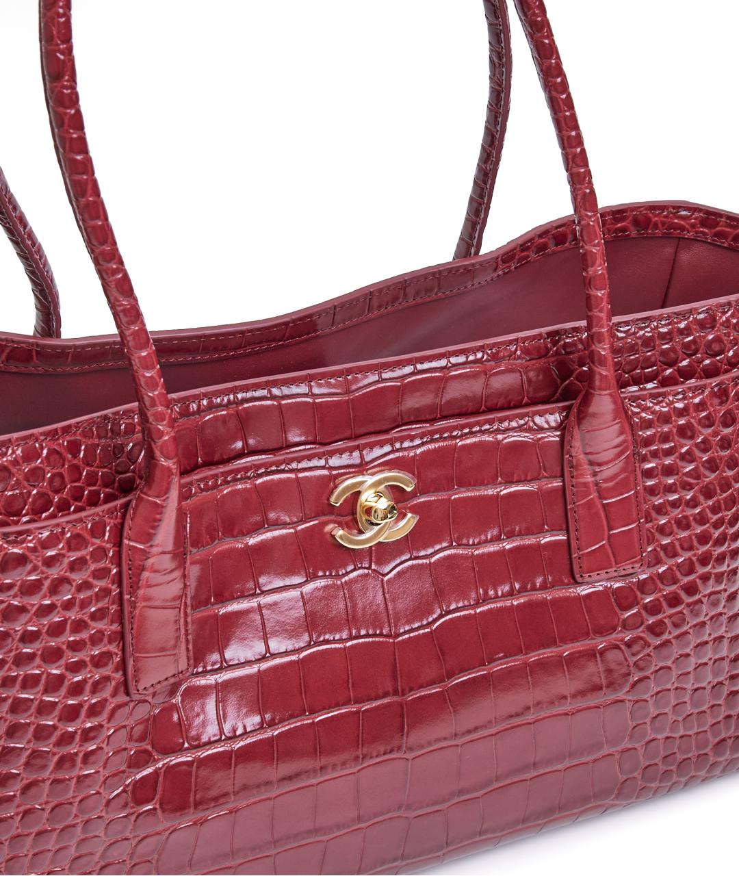 CHANEL Красная кожаная сумка тоут, фото 5