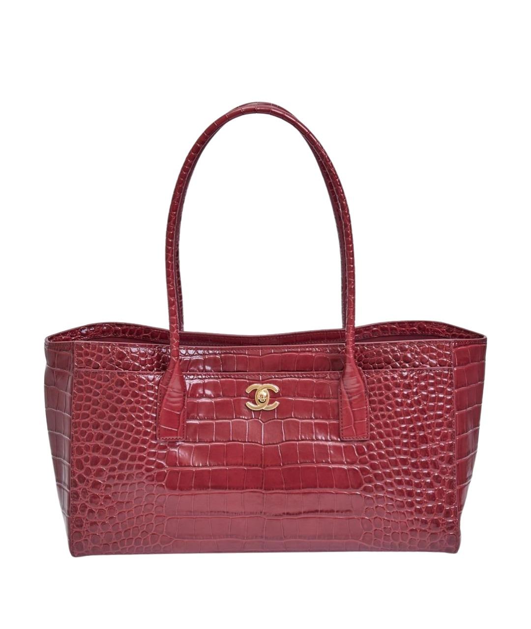 CHANEL Красная кожаная сумка тоут, фото 1