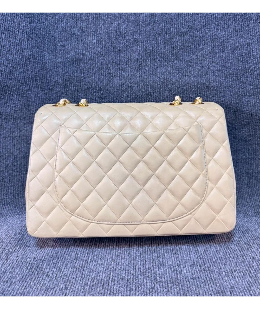 CHANEL Бежевая кожаная сумка через плечо, фото 3