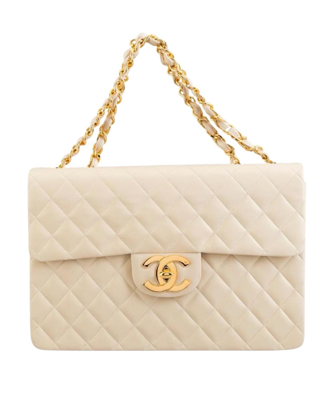 CHANEL Бежевая кожаная сумка через плечо, фото 1