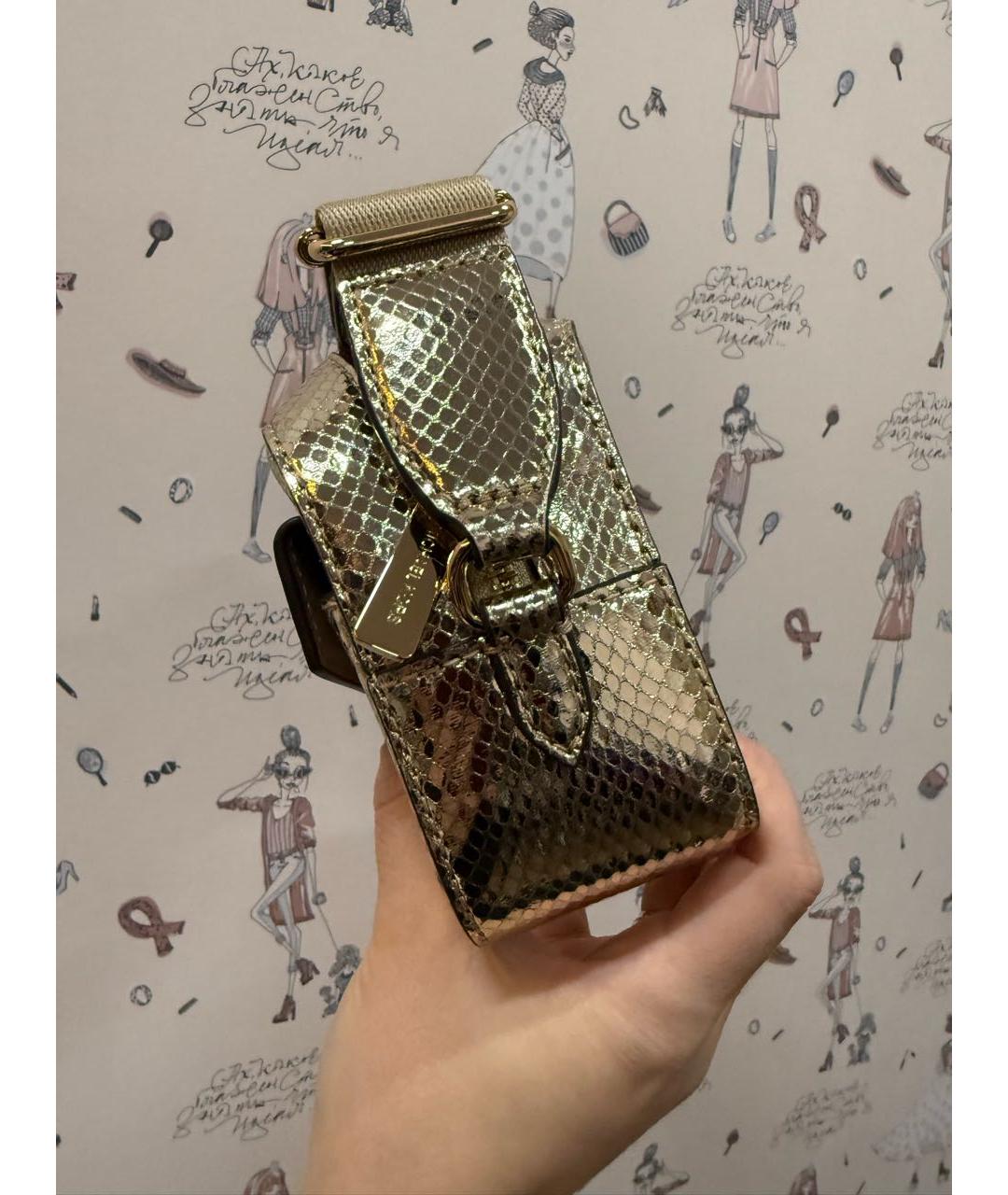 MICHAEL MICHAEL KORS Золотая кожаная сумка через плечо, фото 2