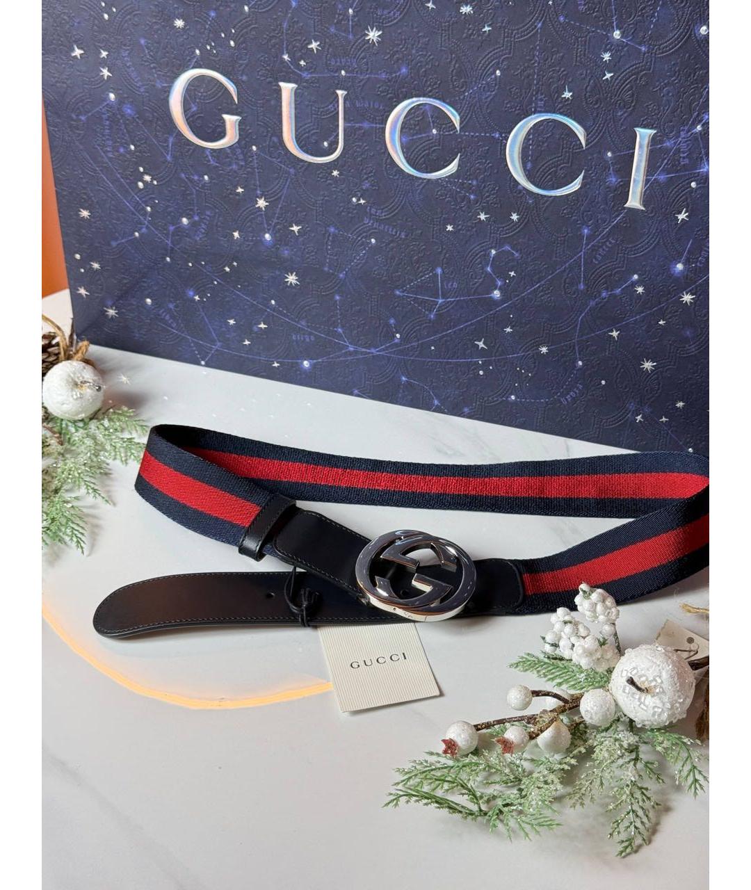 GUCCI Темно-синий ремень, фото 4