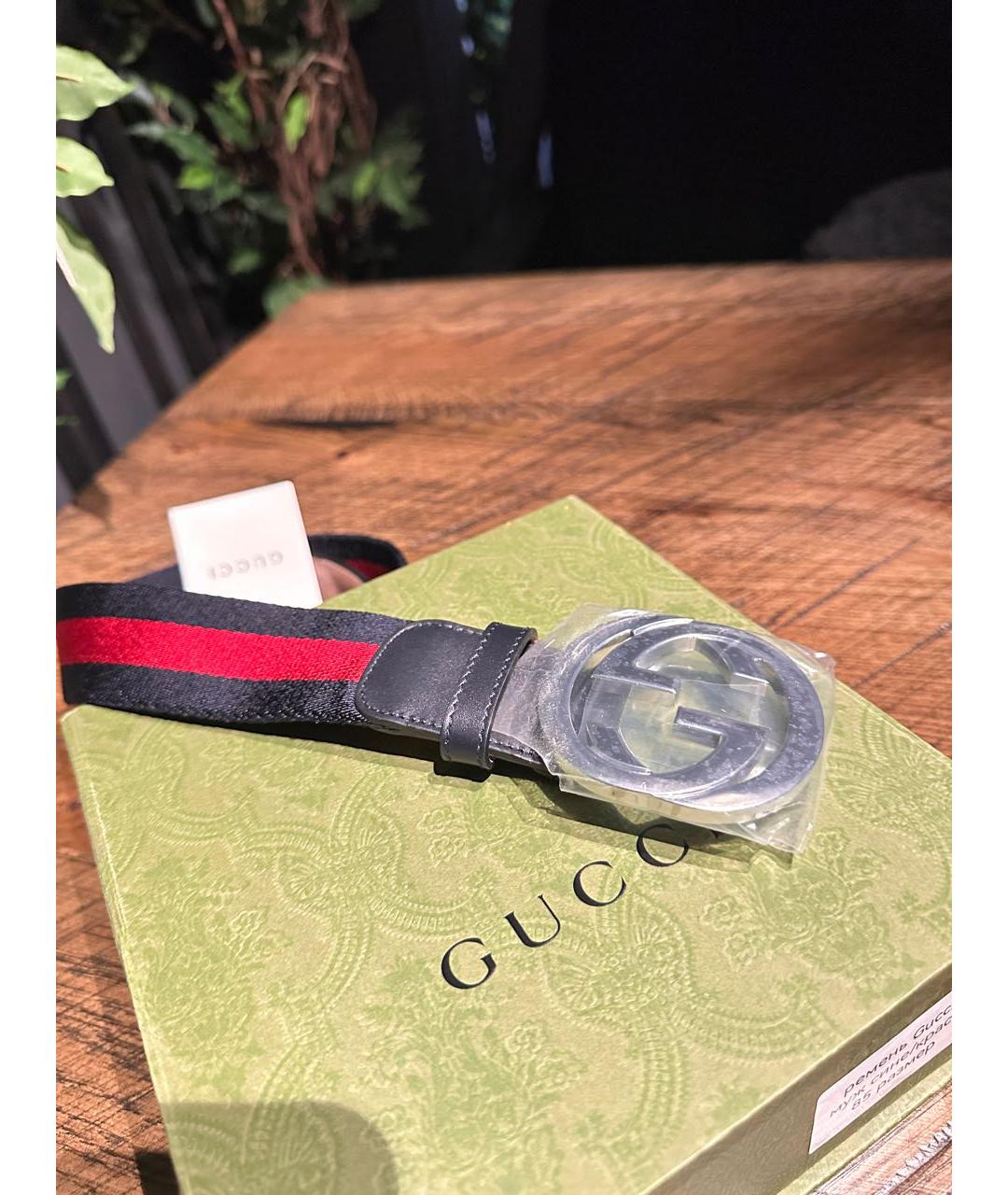 GUCCI Темно-синий ремень, фото 2
