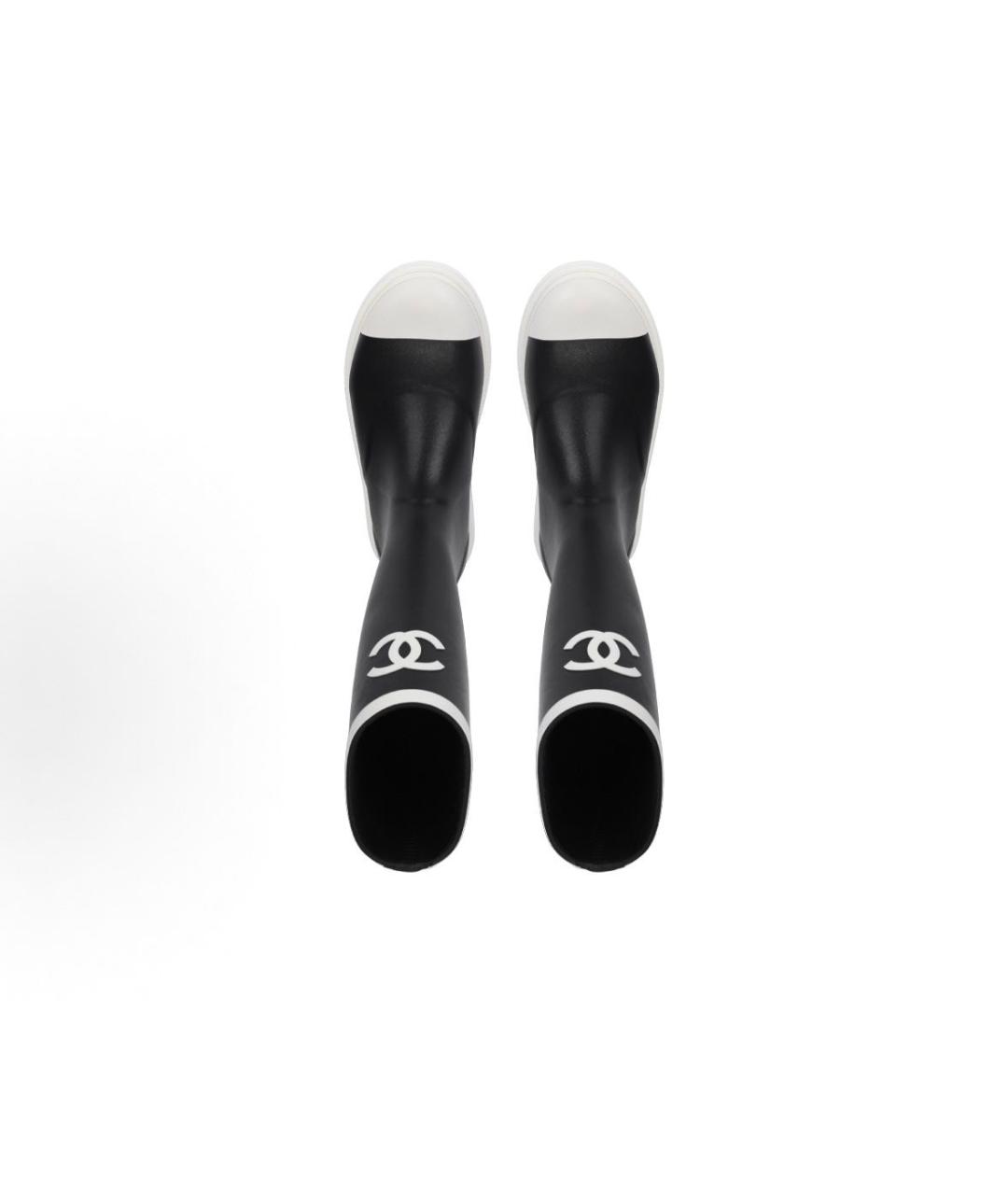CHANEL Черные резиновые сапоги, фото 2