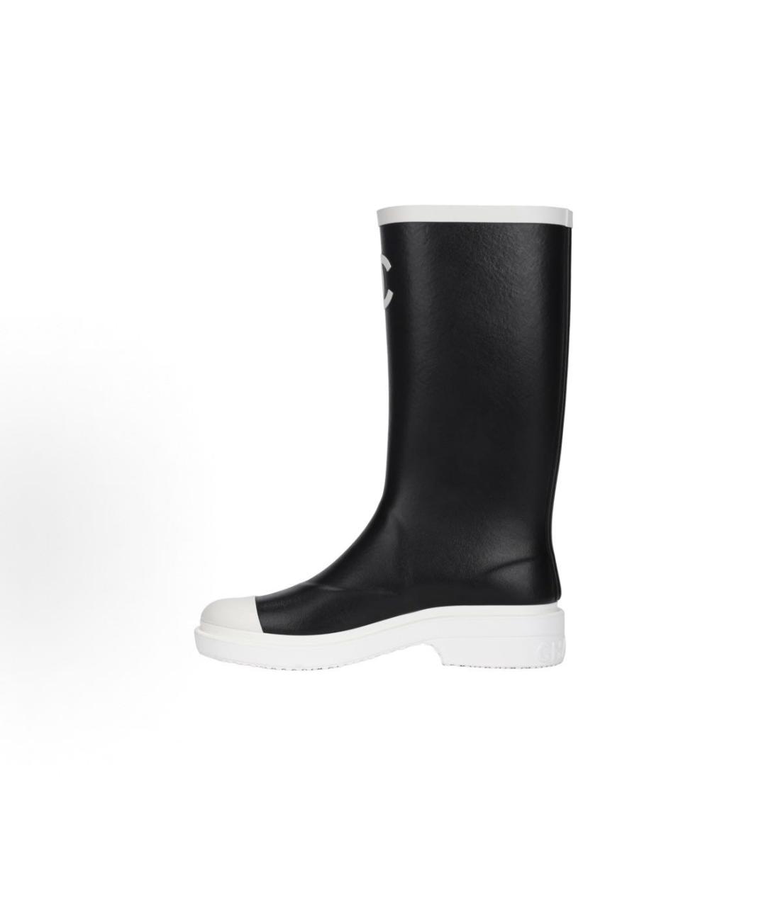 CHANEL Черные резиновые сапоги, фото 7