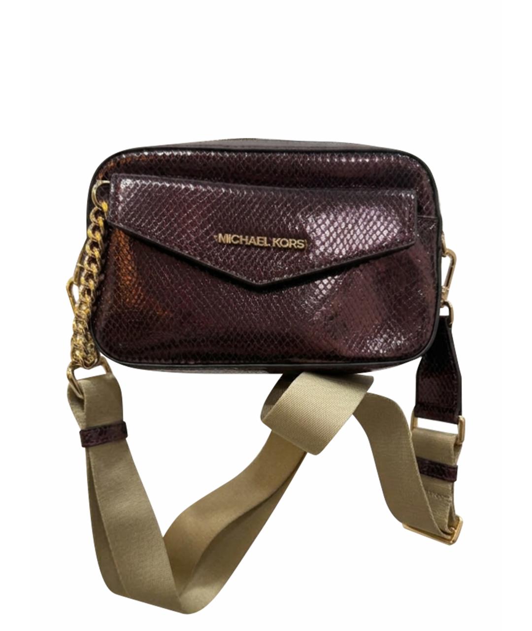 MICHAEL MICHAEL KORS Бордовая кожаная сумка через плечо, фото 1