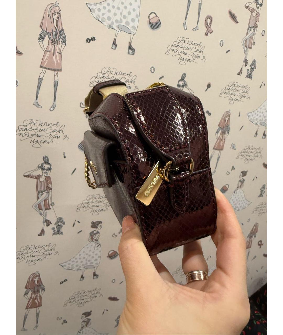 MICHAEL MICHAEL KORS Бордовая кожаная сумка через плечо, фото 3