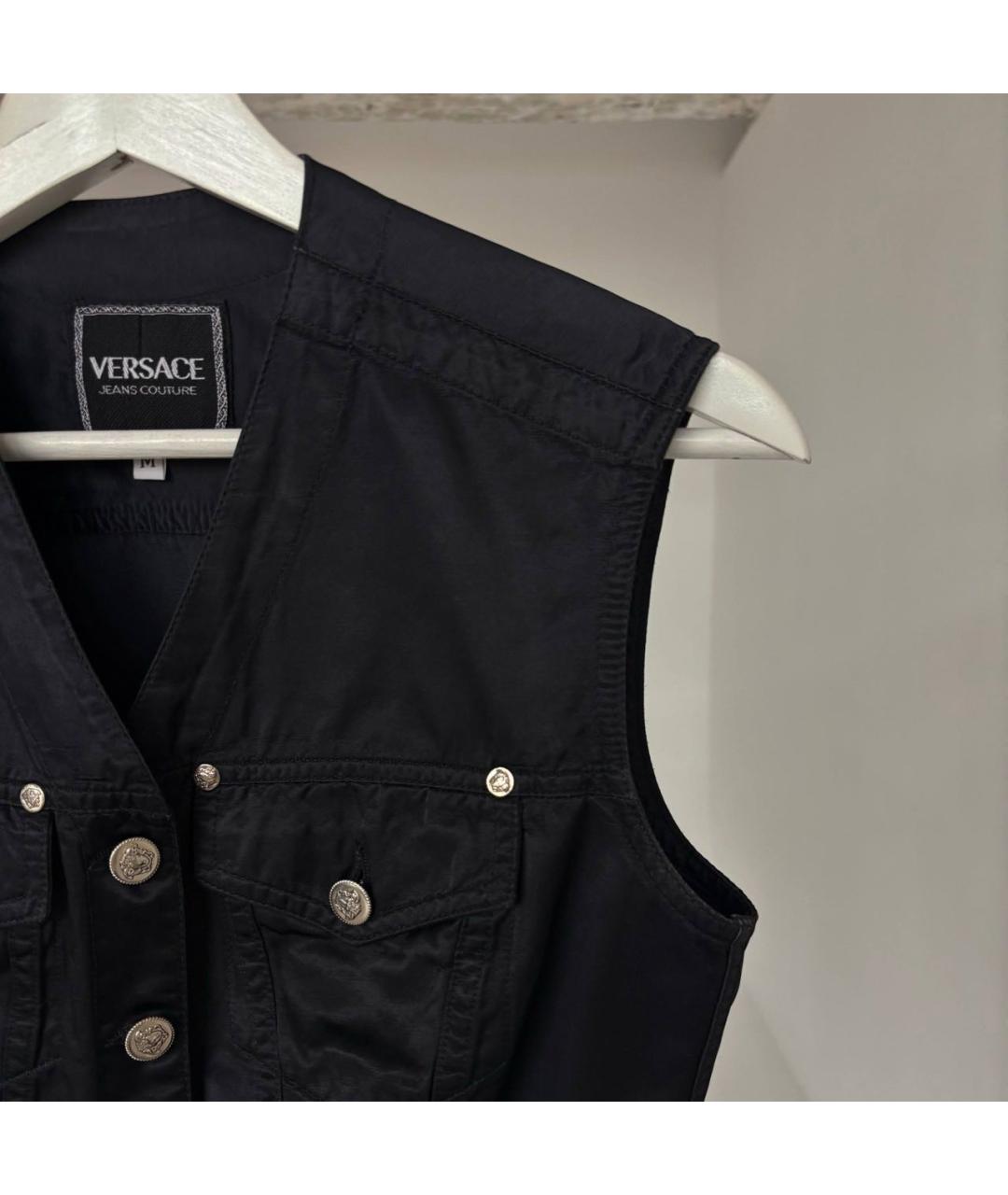 VERSACE JEANS COUTURE Черный атласный жилет, фото 3