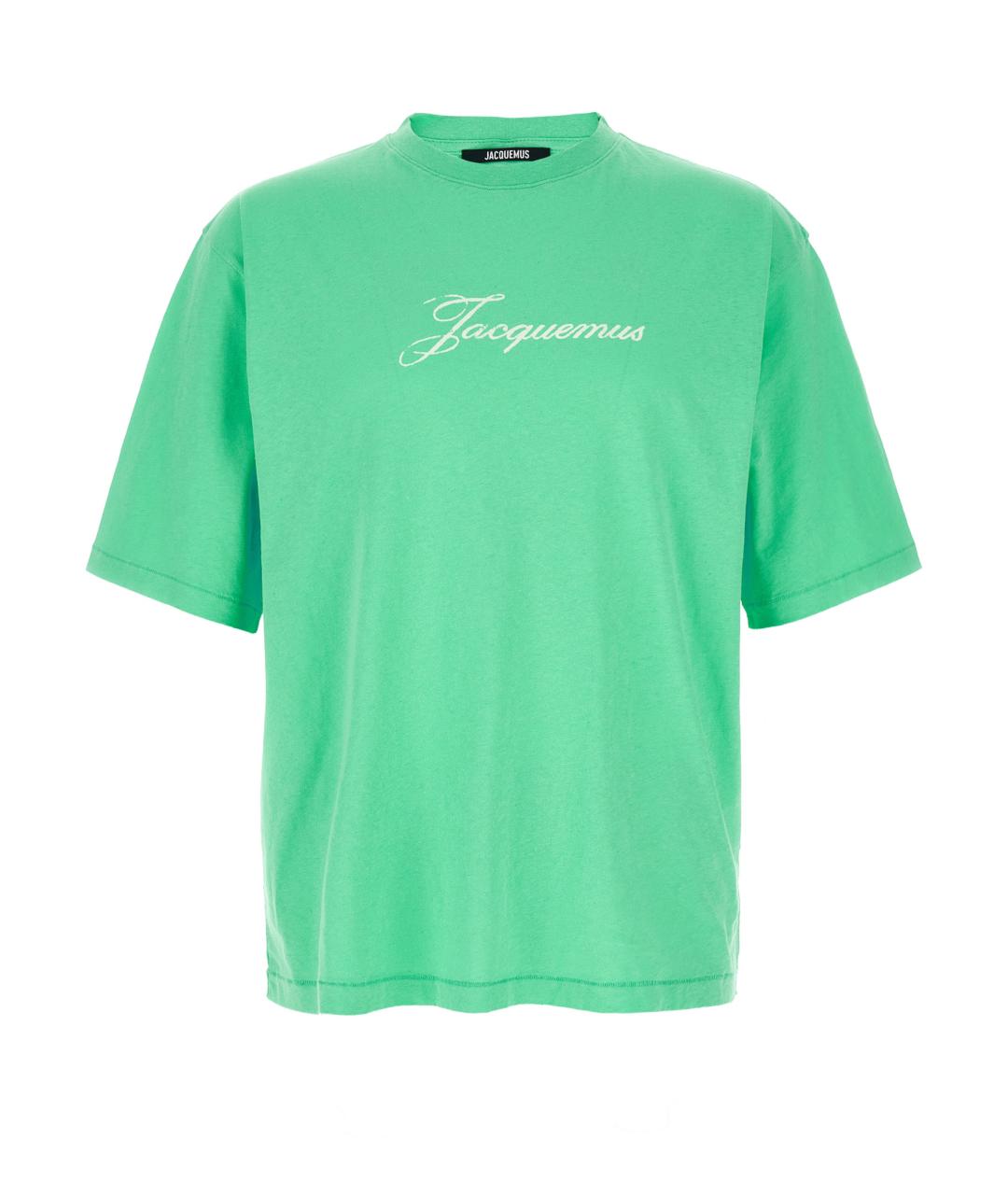 JACQUEMUS Зеленая хлопковая футболка, фото 1