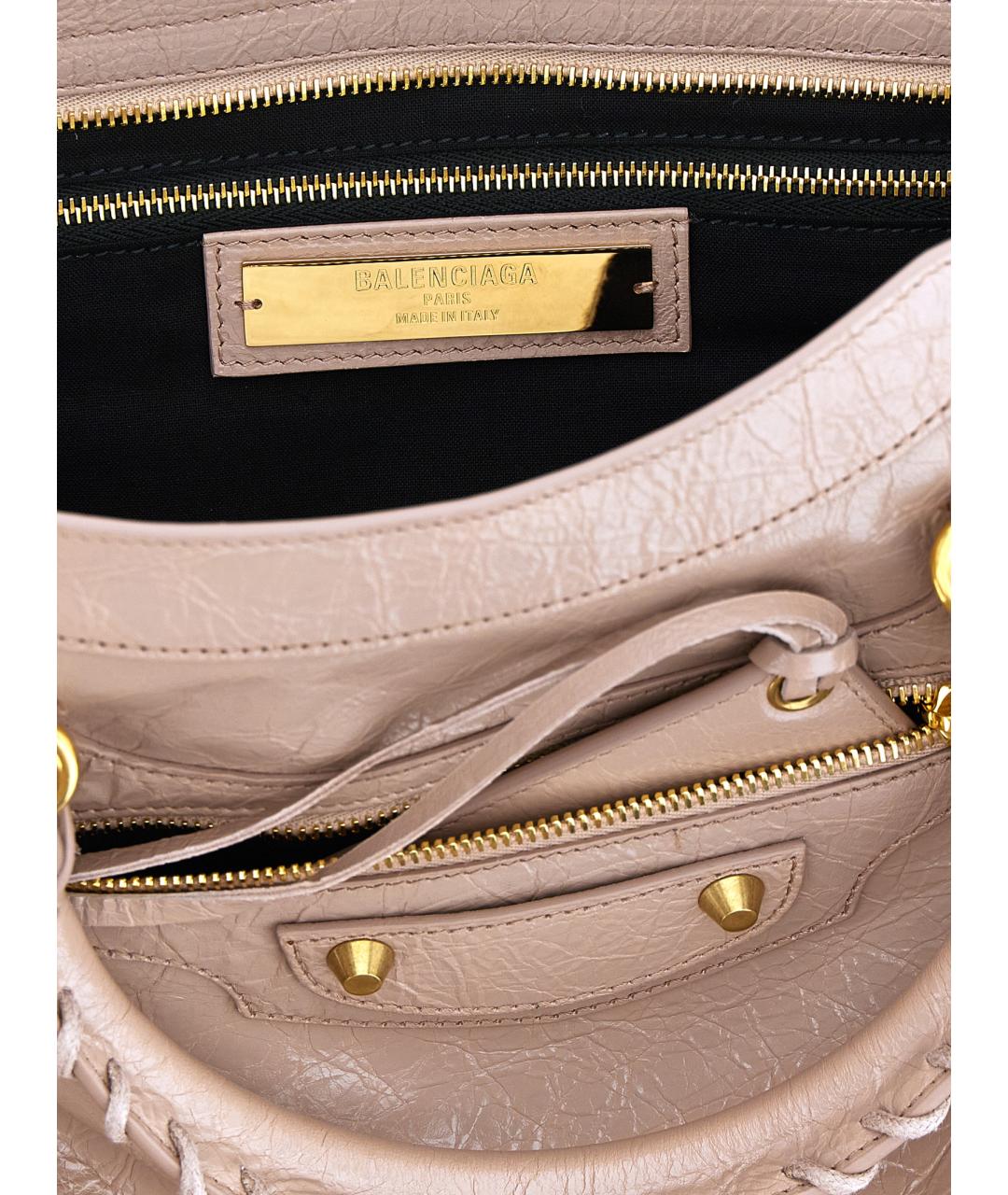 BALENCIAGA Розовая кожаная сумка тоут, фото 4