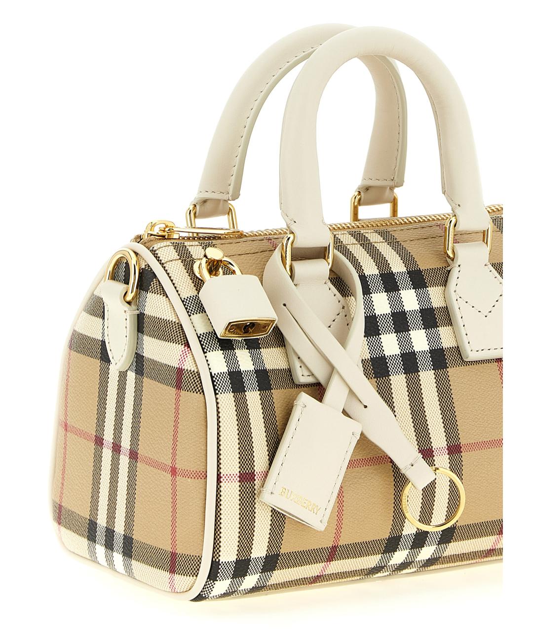 BURBERRY Бежевая хлопковая сумка тоут, фото 3