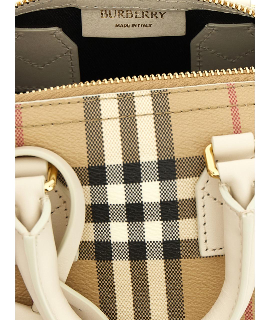 BURBERRY Бежевая хлопковая сумка тоут, фото 4
