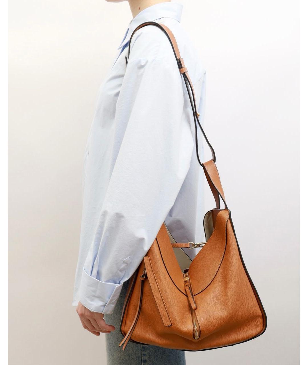 LOEWE Коричневая кожаная сумка через плечо, фото 8