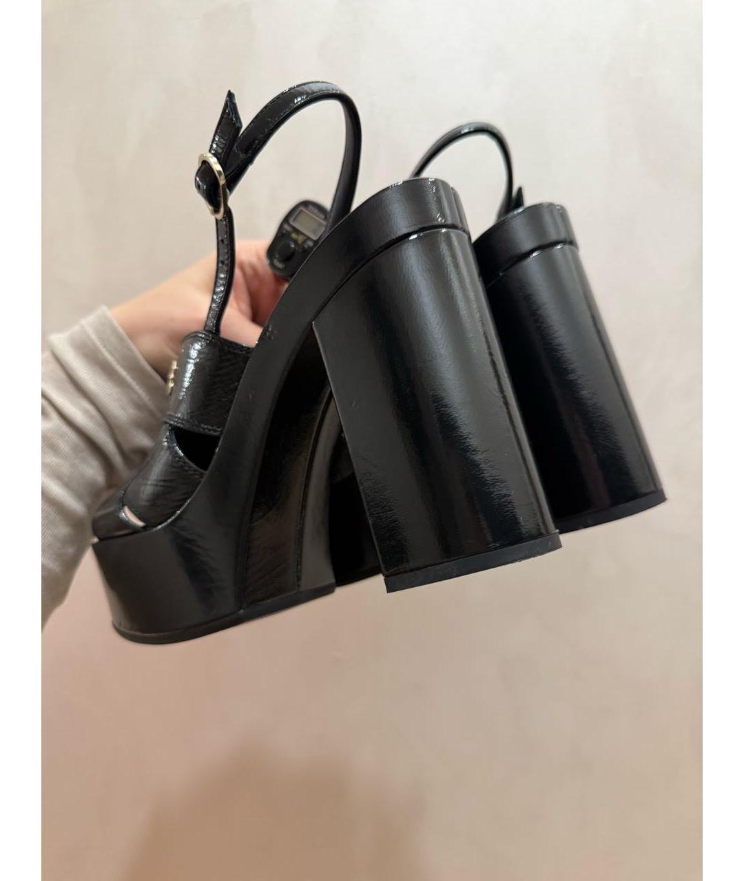 CHANEL Черные кожаные босоножки, фото 3