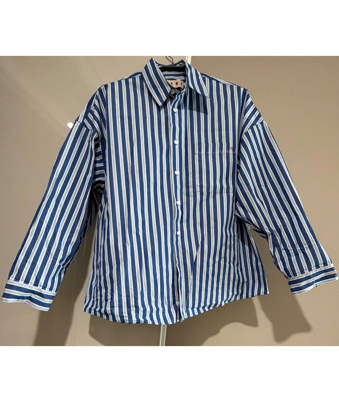 MARNI Синяя хлопковая кэжуал рубашка, фото 6