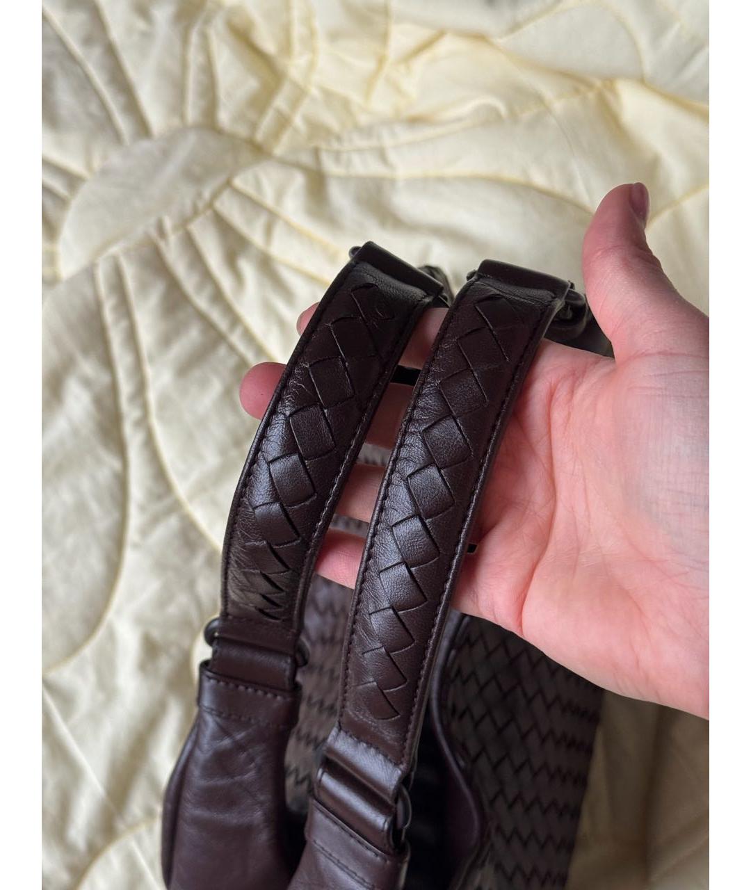 BOTTEGA VENETA Коричневая кожаная сумка тоут, фото 3