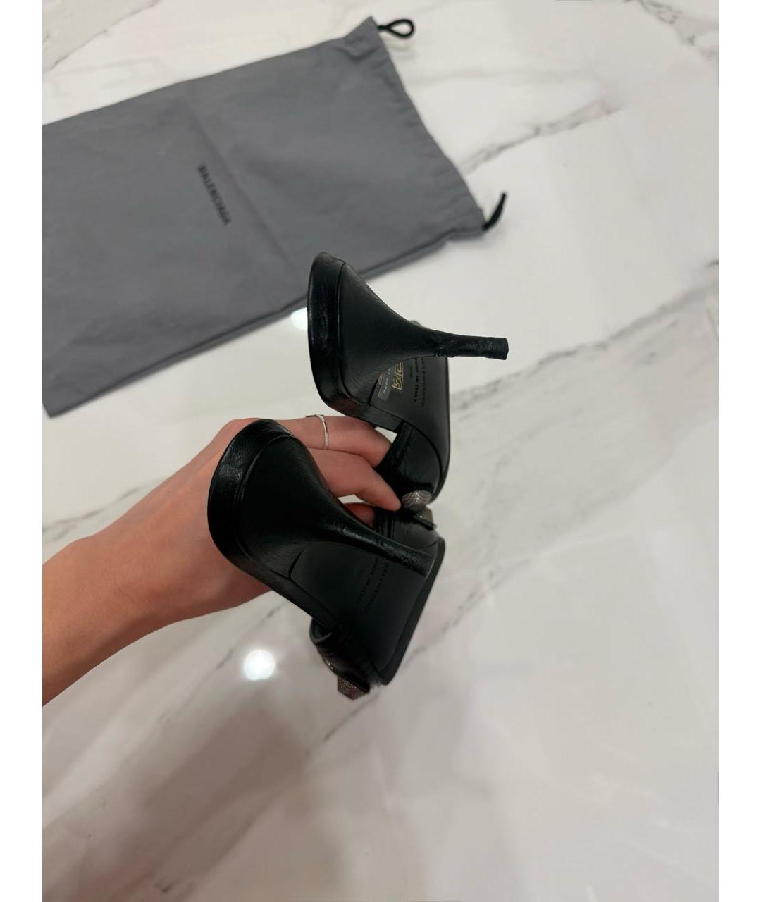 BALENCIAGA Черные кожаные сабо, фото 8