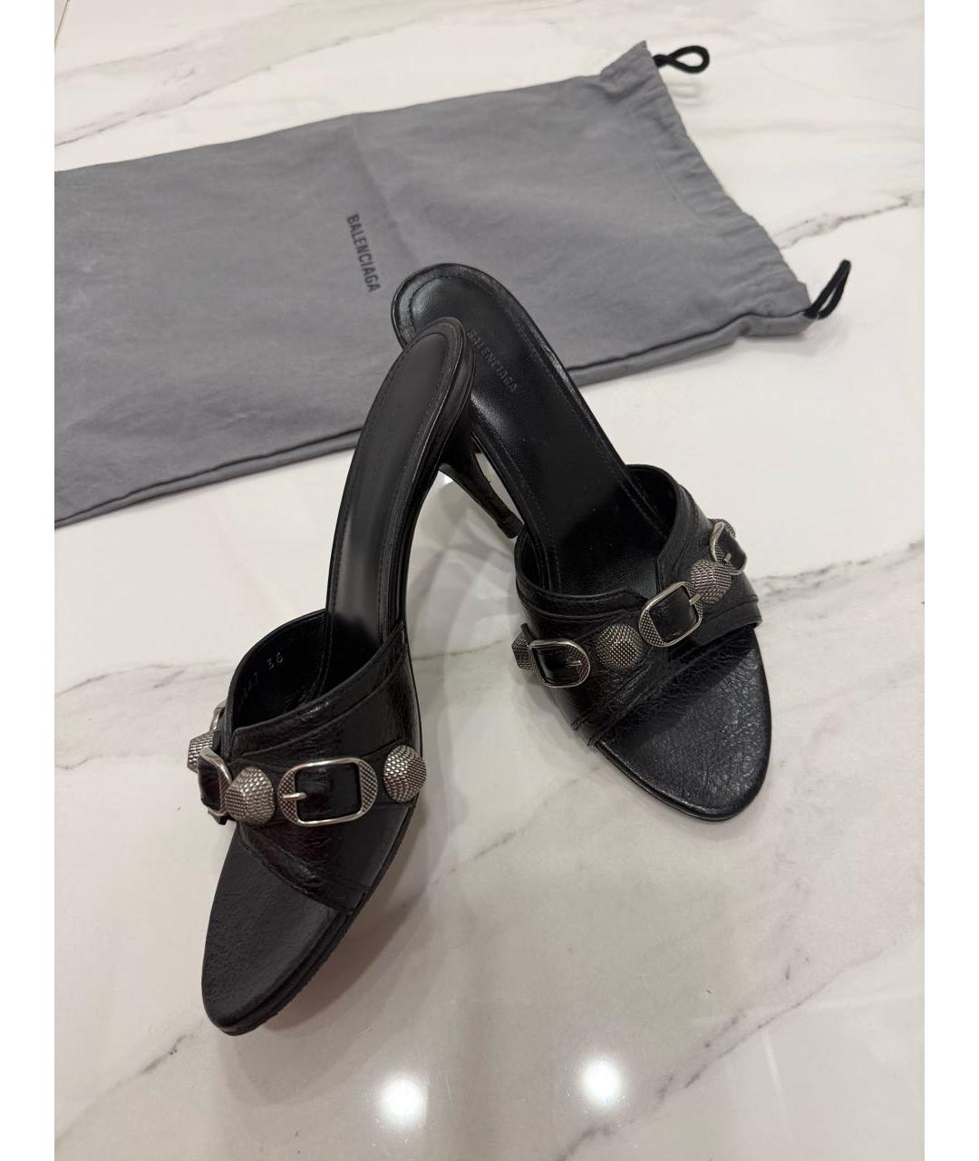 BALENCIAGA Черные кожаные сабо, фото 7