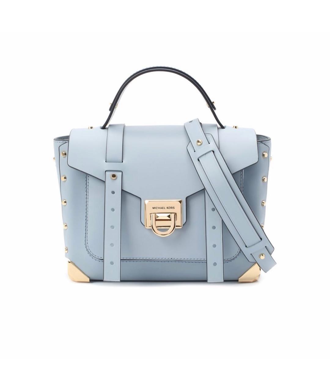 MICHAEL KORS Голубая кожаная сумка через плечо, фото 2