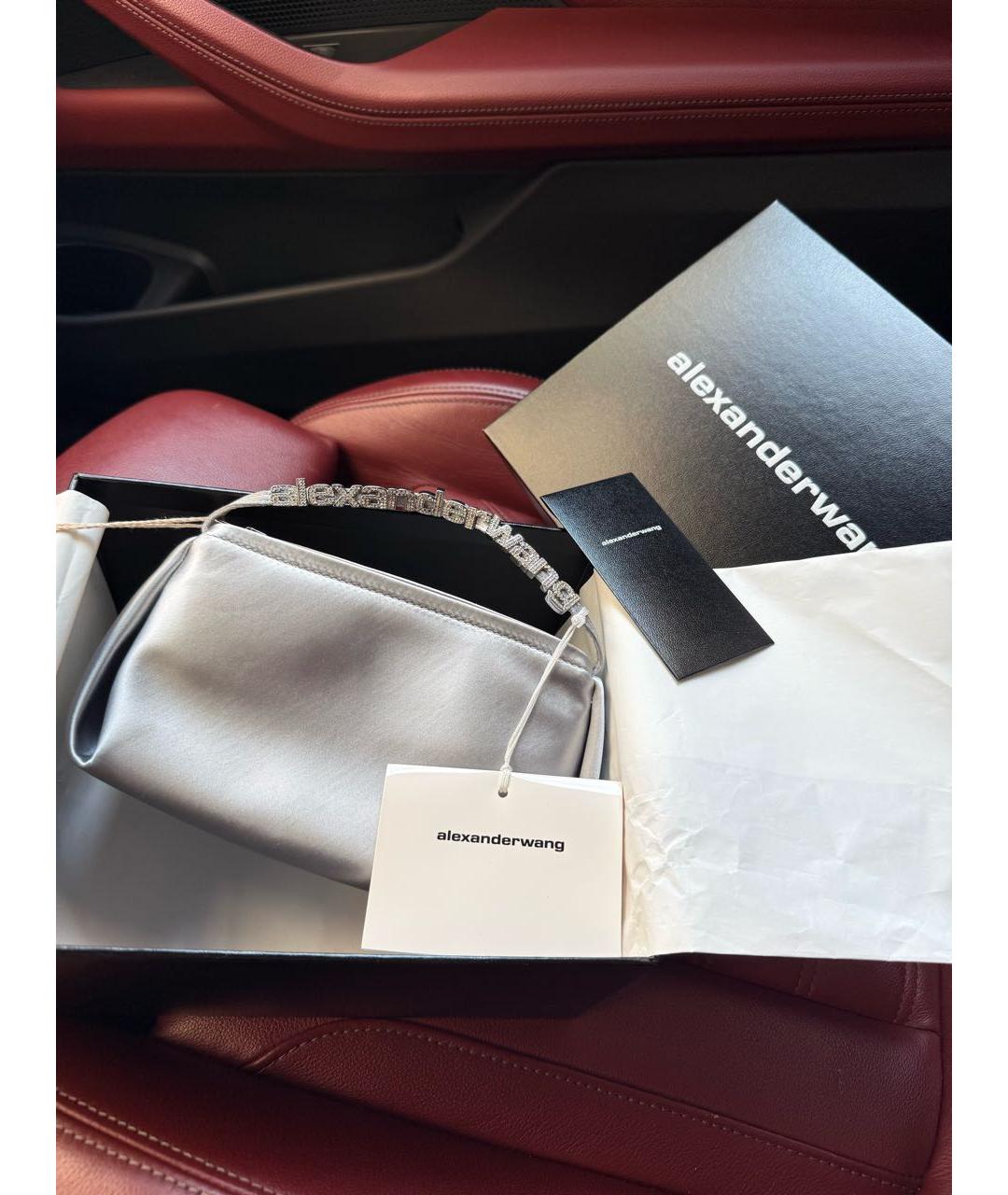 ALEXANDER WANG Серебряная тканевая сумка с короткими ручками, фото 2