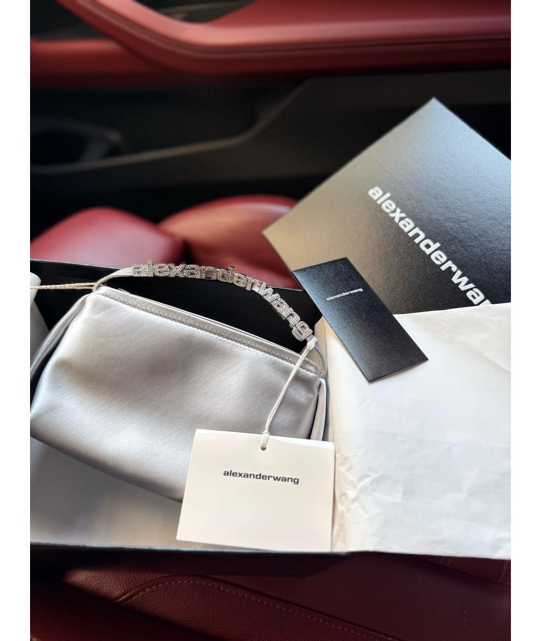 ALEXANDER WANG Серебряная тканевая сумка с короткими ручками, фото 4