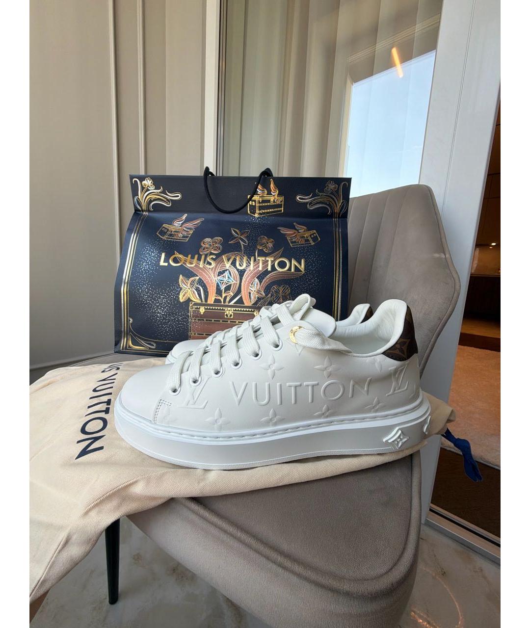 LOUIS VUITTON Белые кожаные кеды, фото 5