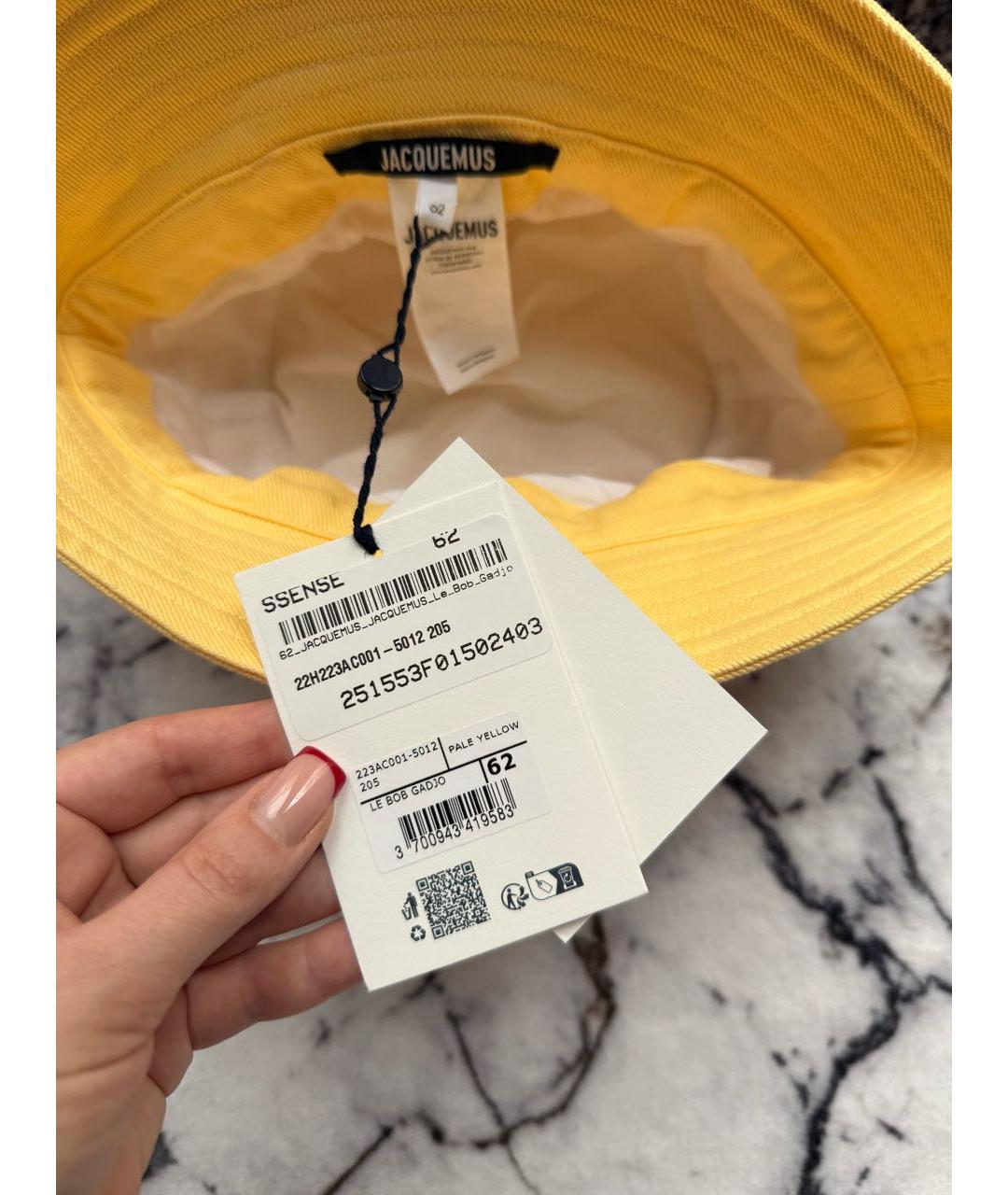 JACQUEMUS Желтая хлопковая панама, фото 5