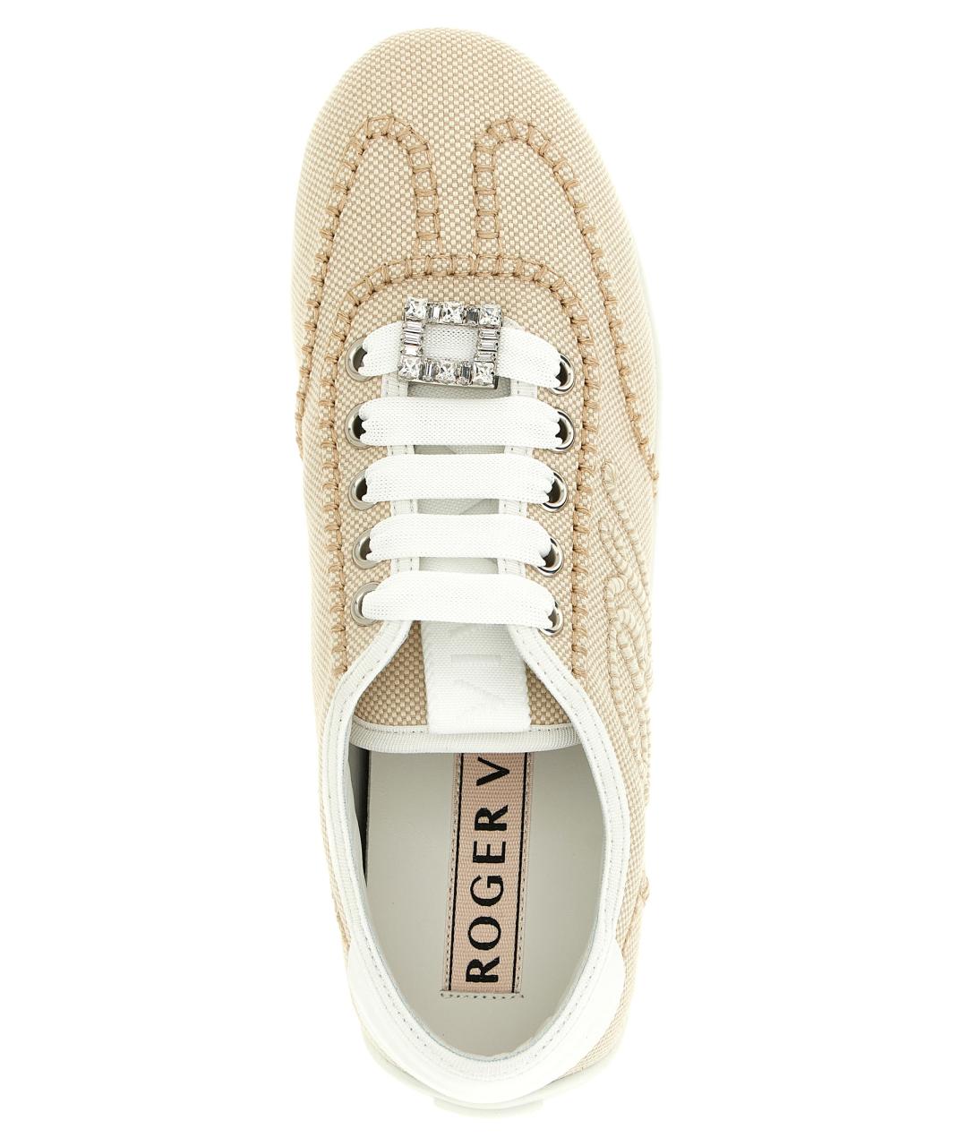 ROGER VIVIER Бежевые синтетические кроссовки, фото 3