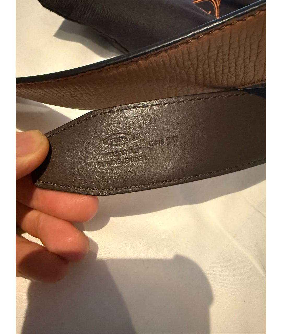 TOD'S Коричневый кожаный ремень, фото 2