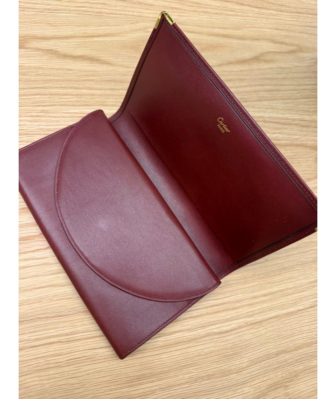 CARTIER Бордовый кожаный кошелек, фото 2