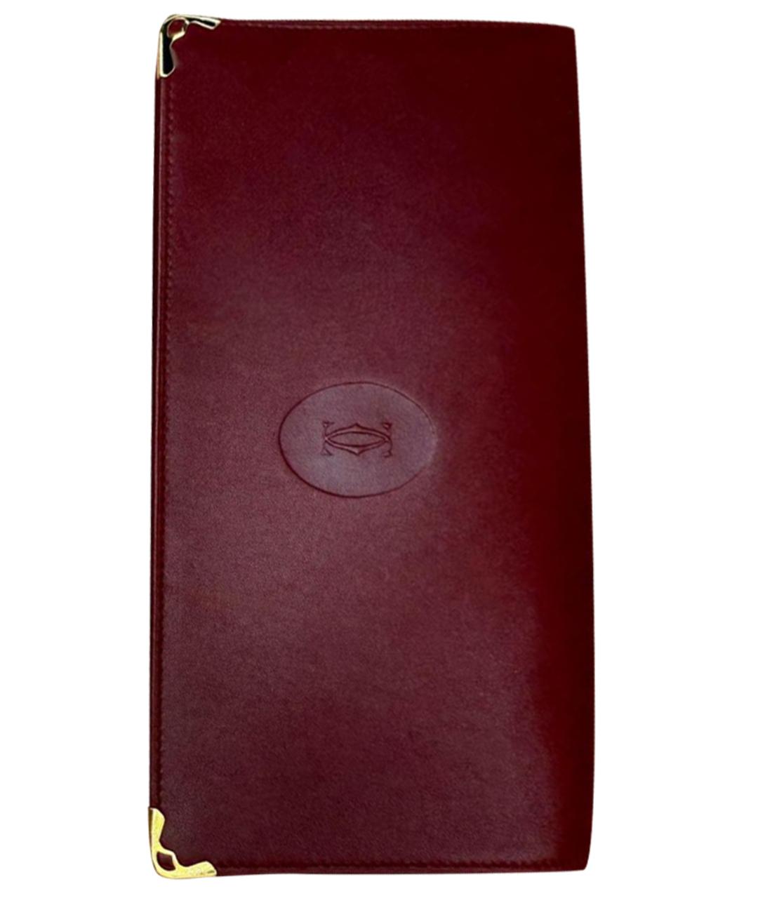 CARTIER Бордовый кожаный кошелек, фото 1