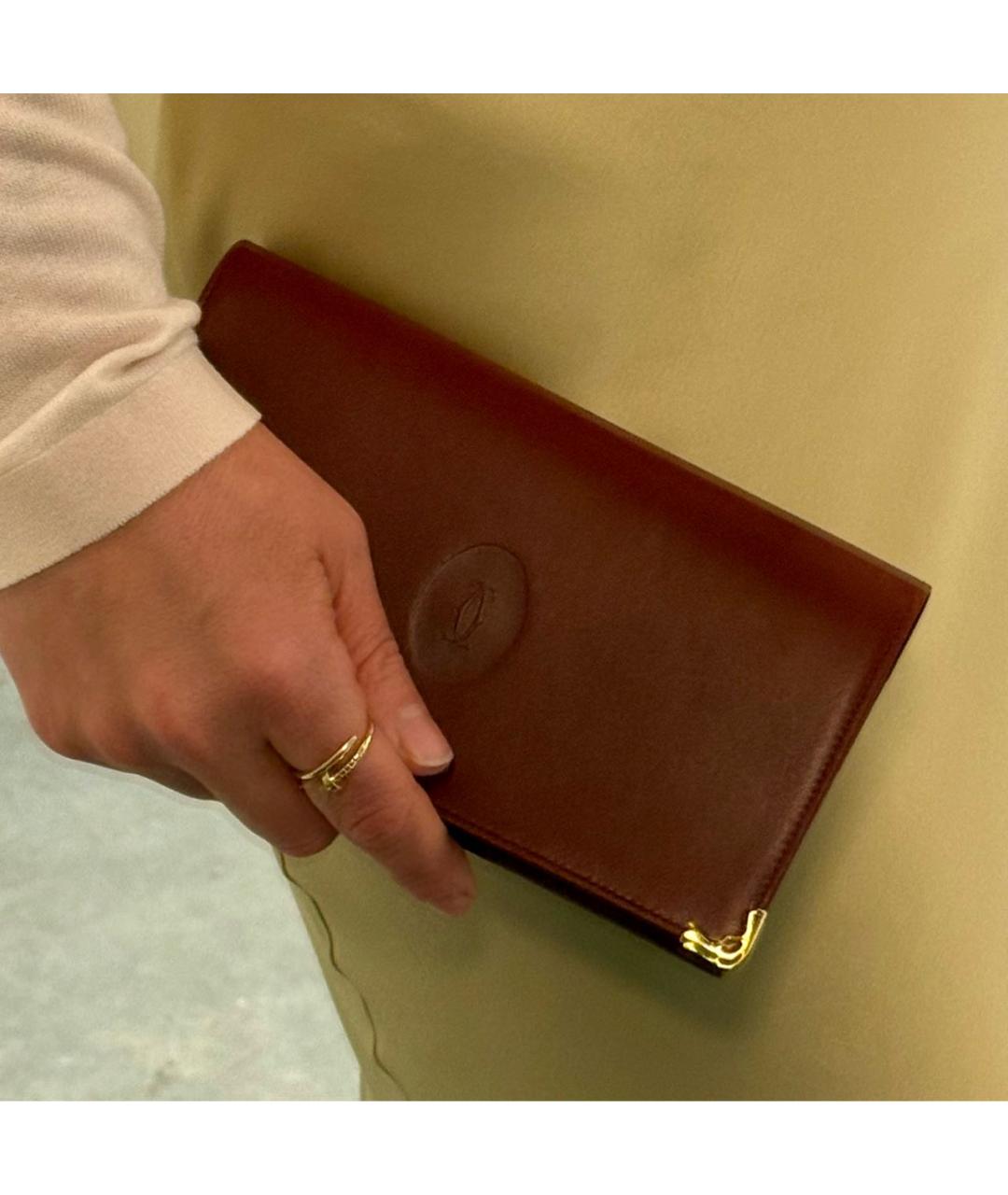 CARTIER Бордовый кожаный кошелек, фото 6